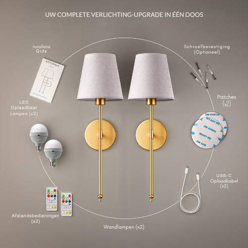Astornia™ | Wandlampen (Set van 2)